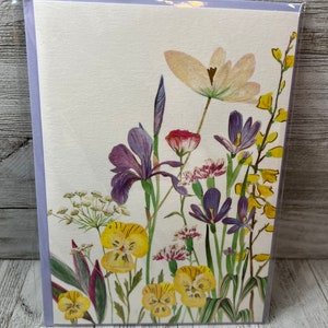 Tarjeta floral en blanco - Tarjeta de felicitación de papiro de Agnes Kezneg (Una) Nueva