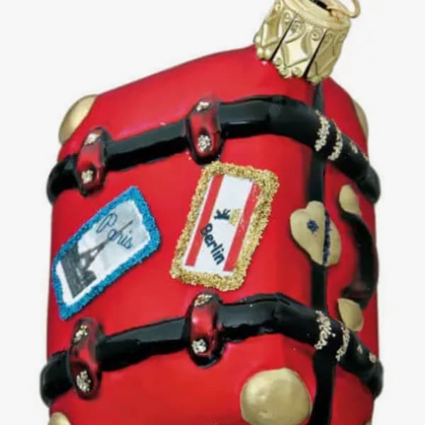 Inge-Glas Lucky Suitcase German Glass Ornament