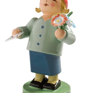 Niño de buena voluntad con carta y flores, de Wendt & Kühn (Alemania)