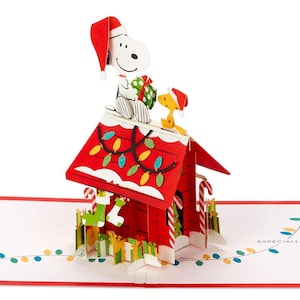 Weihnachtskarte Peanuts® Snoopy Joy to the World 3D Pop-Up Weihnachtskarte Hallmark New (One)