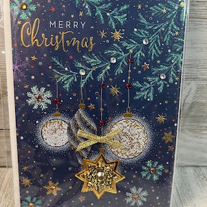 Christmas Season Turnowsky Tree Dangling Festive Ornaments Papyrus Greeting Card (One)