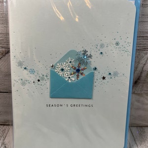 Weihnachtszeit - Schneeflocke gefüllter Buchstabe & Girlande - Papyrus Grußkarte (eine) Neu
