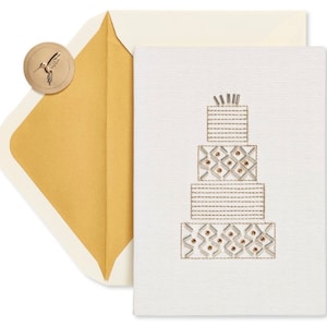 Tarjeta de felicitación de papiro (Nueva) - Pastel de bodas
