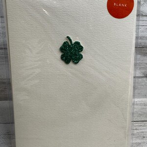Saint-Patrick - Carte de décoration verte pailletée trèfle à quatre feuilles Neuf (une)