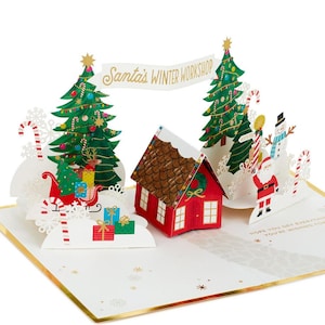 Weihnachtskarte Hallmark Santa's Workshop 3D Pop-Up Weihnachtskarte Neu (Eine)
