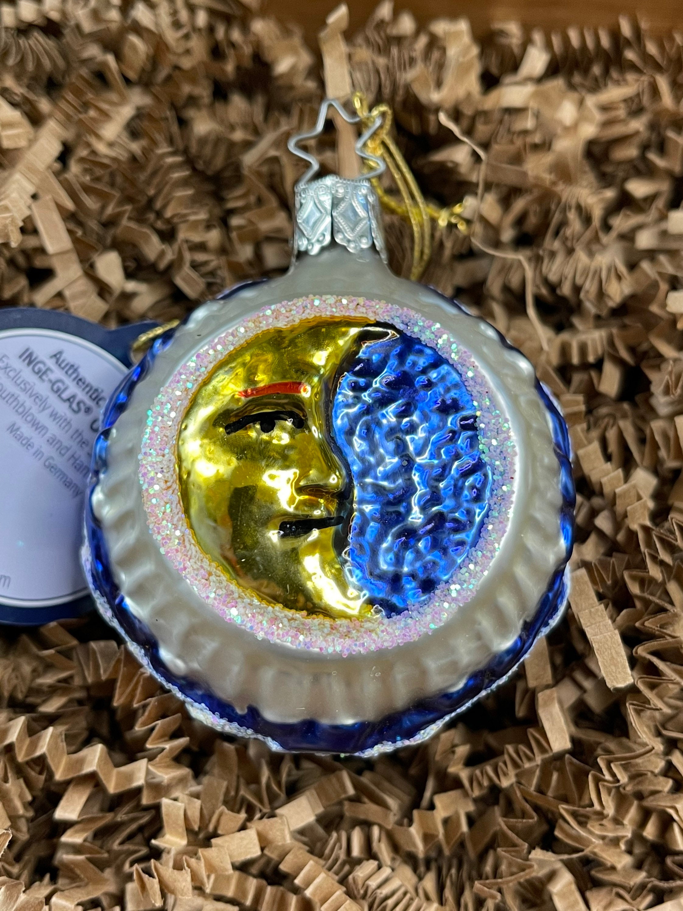 Inge-glas Vintage “midnight Moon” German Glass Ornament - Etsy