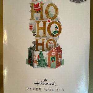 Weihnachtskarte Hallmark Vintage Ho, Ho, Ho Santa 3D Pop-Up Weihnachtskarte Neu (Eins)