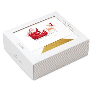 Lot de 12 cartes de Noël signées Hallmark, le père Noël en traîneau en traîneau, 2024