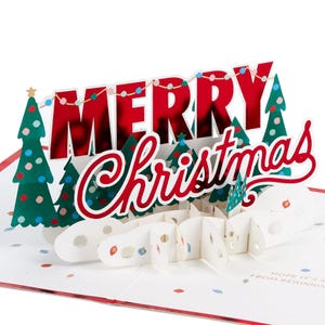 Weihnachtskarte Hallmark Signature Merry Christmas Trees 3D Pop-Up Weihnachtskarte Neu (Eins)