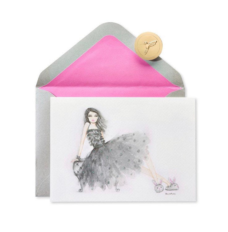 Birthday - Bunny Slipper Girl Greeting Card by Papyrus Bella Pilar  (ONE)