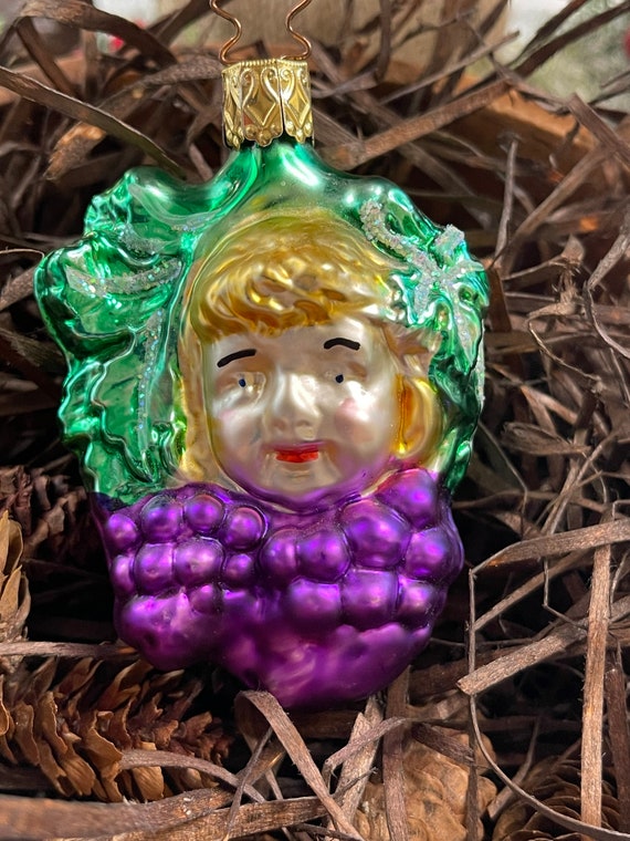 Inge-glas Figural Girl With Grapes German Ornament - Etsy