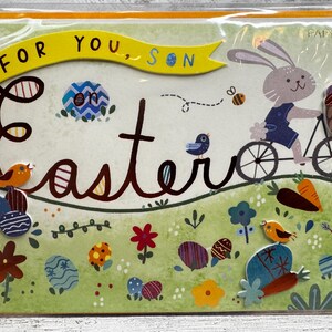 Pâques - Livraison d'oeufs de lapin pour son fils en papyrus (UNE)