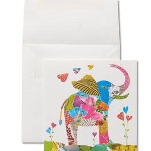 Cumpleaños - Collage de elefante - Tarjeta de felicitación de papiro (Nueva) (UNA)