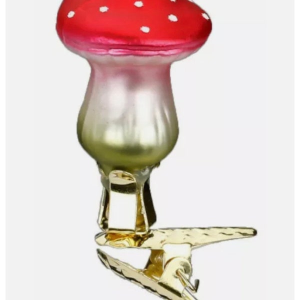 Inge-Glas Flat Fly Agaric Mushroom German Glass