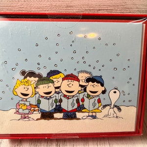 Tarjetas navideñas de tamaño mediano en caja de Peanuts™ Choir, 15 unidades
