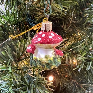 Whitehurst Fly Agaric Mushroom Ornament Polish Glass
