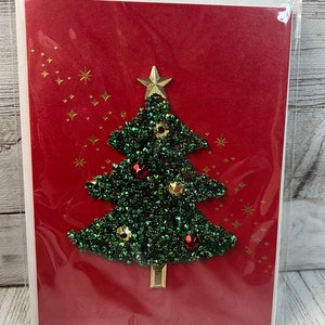 Christmas Season - Baum-Papyrus mit goldener Sternspitze Grußkarte (eine)
