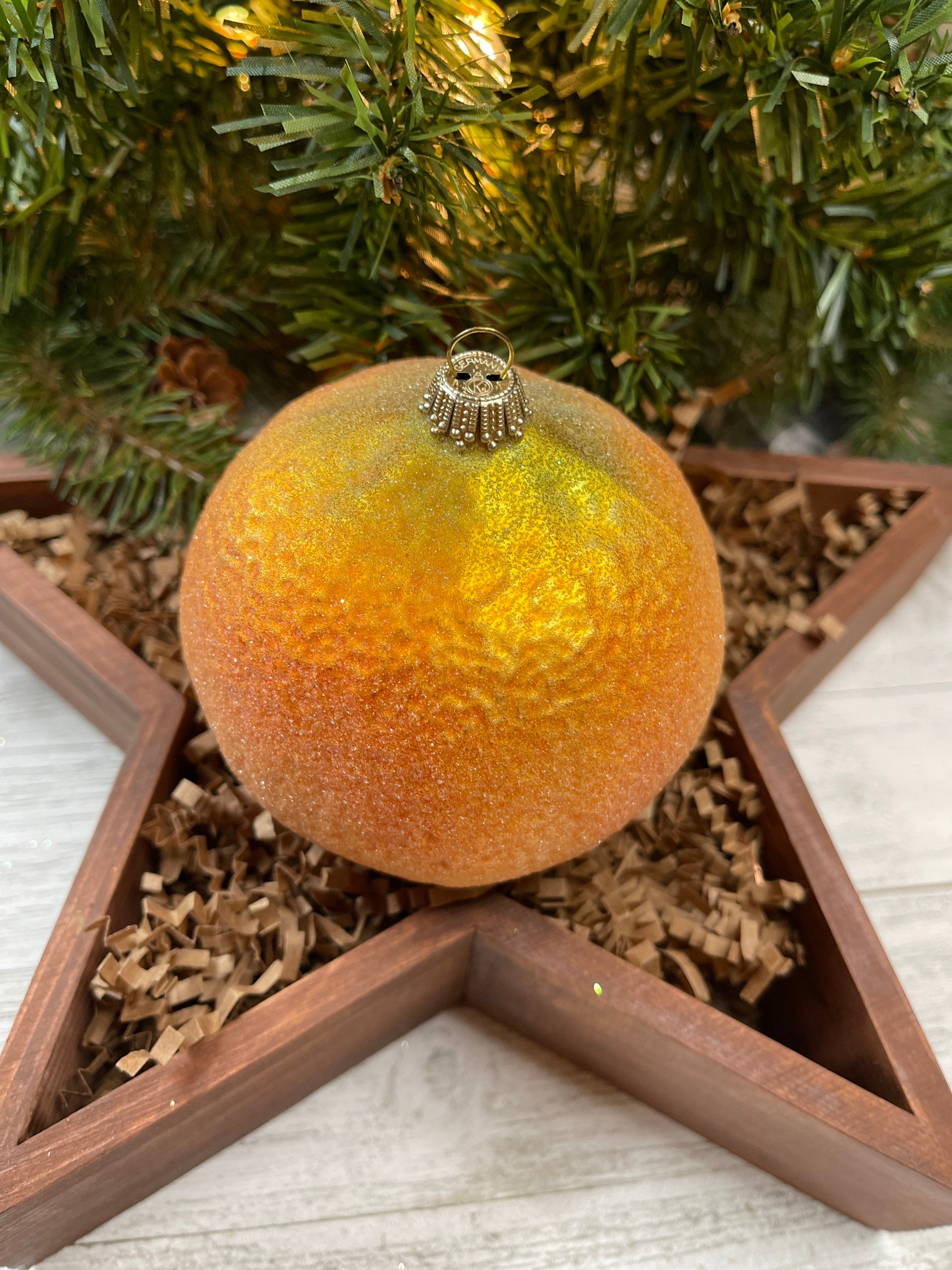 ドイツ製ガラス製オレンジオーナメント - Etsy 日本