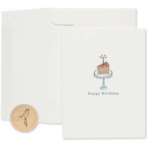 Anniversaire - Carte de voeux en papyrus en tranches de gâteau (UN)