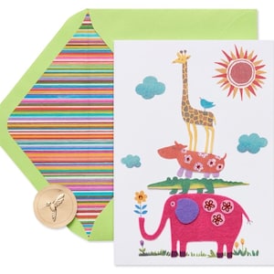 Carte de voeux bébé - Papyrus, animal de la jungle, nouveauté (ONE)