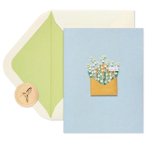 Em branco - Flores Amizade Em branco - Cartão de felicitações de papiro Novo (Um)