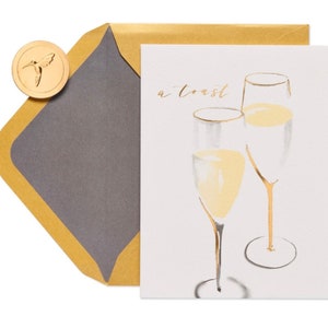 Boda - Brindis con champán - Tarjeta de felicitación Papyrus (Nueva) (Una)
