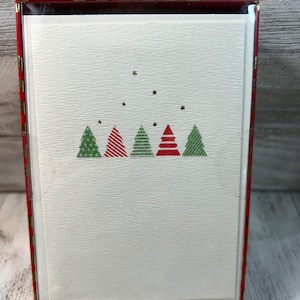 Feestelijke kerstbomen kerstkaarten set van 20 doos, nieuw verpakt