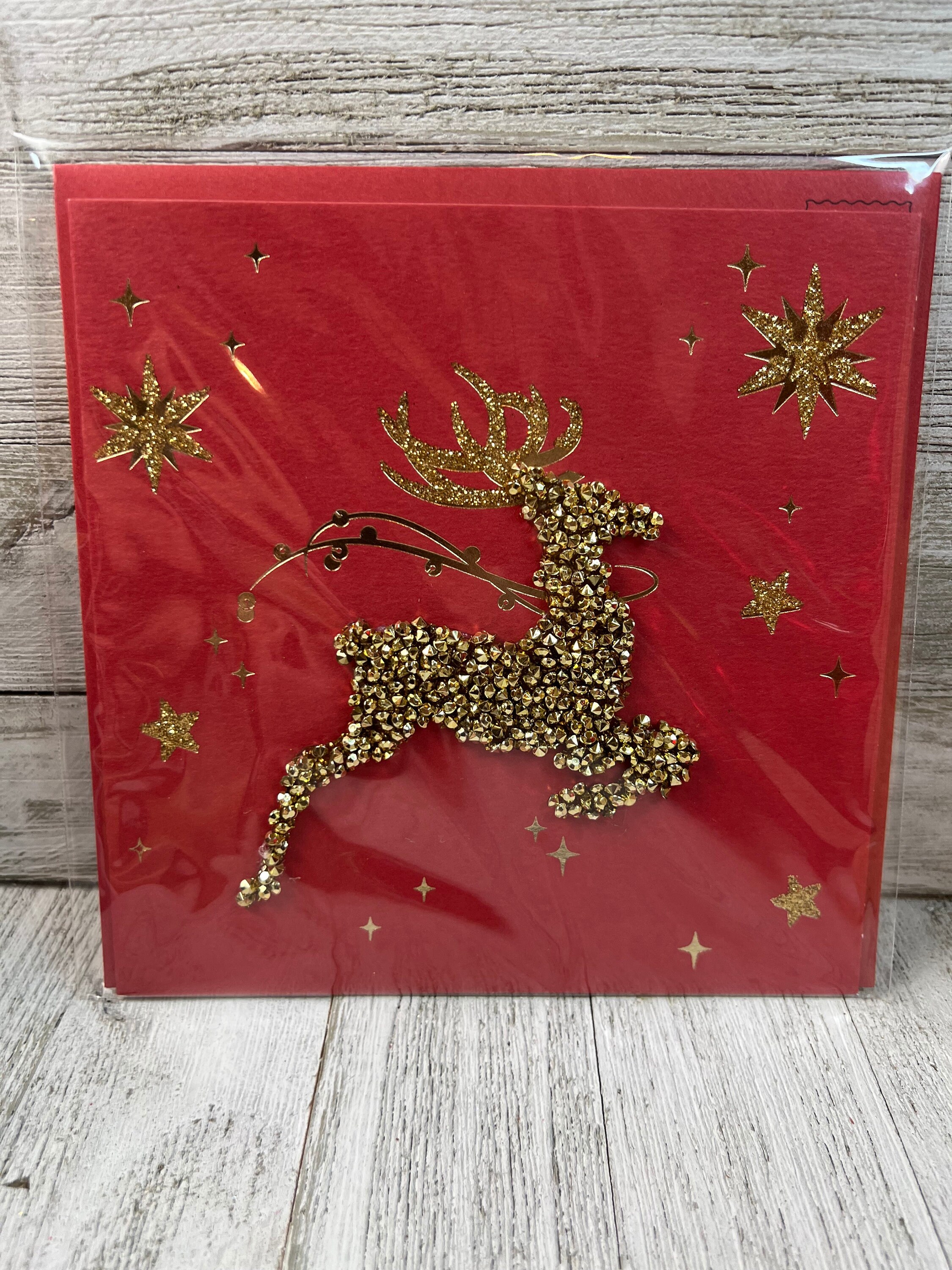 Christmas Season - Decorative Gold Stag - Papyrus Greeting