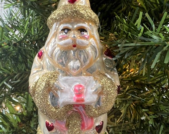 Inge Glas  Santa's Favorite Nutcracker 2-134-03 German Glass Christmas Ornament 