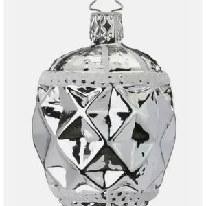 Inge-Glas Silver Cone Ornament German Glass