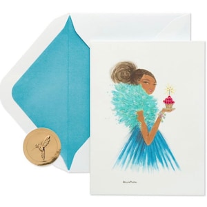 Verjaardag - meisje met cupcake - wenskaart papyrus van Bella Pilar (EEN) Nieuw