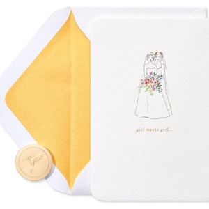 Matrimonio - Ragazza incontra ragazza - Nuovo biglietto d'auguri Papyrus (uno)