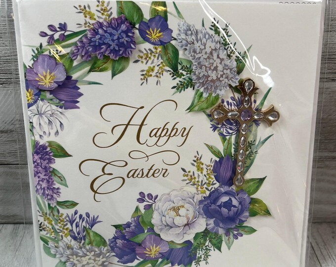 thumbnail image 2 of Papyrus Easter Greeting Card – Lilies With Cross – NIP, MRP $7.95 2 of 5