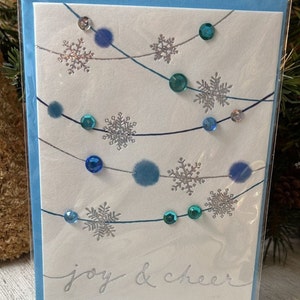 Tarjeta de felicitación navideña con papiro "Alegría y Paz" (una)