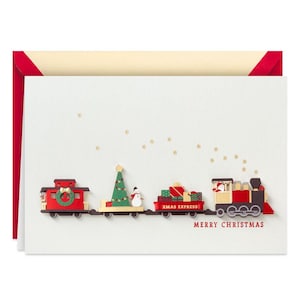Cartão de Natal Hallmark Signature Santa Claus Express Train Cartão de Natal Novo (Um)