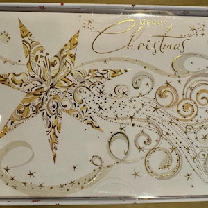 Świąteczne kartki świąteczne Turnowsky Gold Star Pudełko 20 sztuk