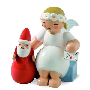 Marguerite Angel sentada com o Papai Noel por Wendt & Kühn da Alemanha