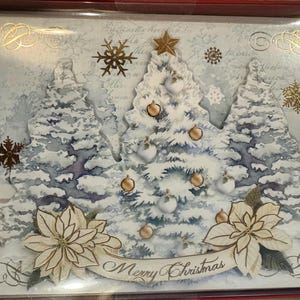 Tarjetas de felicitación navideñas 3D Joy of the Season de Punch Studio (caja de 15 unidades)