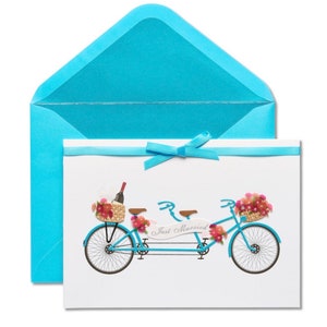 Mariage - Vélo tandem - Carte de voeux Papyrus neuve (une)