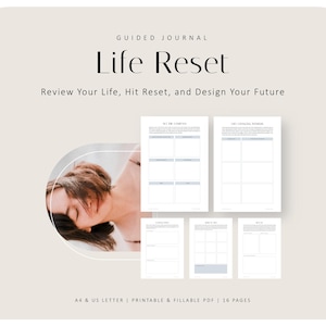 Diario para Reiniciar tu Vida: Autorreflexión Guiada para un Nuevo Comienzo y la Manifestación de la Vida de tus Sueños / Formato Imprimible y Digital