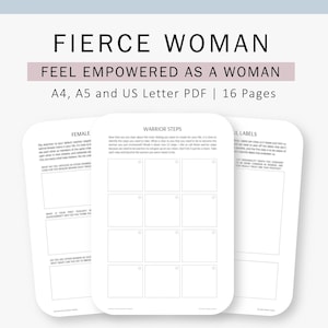 Diario Mujer Feroz, Empoderamiento Femenino, Reinicia tu Vida, Conviértete en esa Mujer, Insertos para Carpeta, A4, A5, Carta EE. UU.