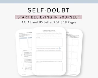 Self Doubt, Bullet Journal, Digital Planner, Mental Health, Therapy Journal, Anxiety, Printable Planner, Binder Inserts A4, A5, US Letter