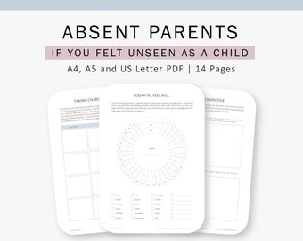 Absent Parents, Therapy Bullet Journal, Mental Health Healing, Self Love, Digital Planner, Printable Binder Inserts A4, A5, US Letter