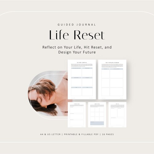 The Life Reset Journal: Guided Self-Reflection for a New Beginning and Dream Life Manifestation | Printable & Digital