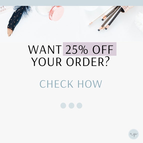 Discount Coupon Code Get 25 OFF Your Order Today Valid when Etsy