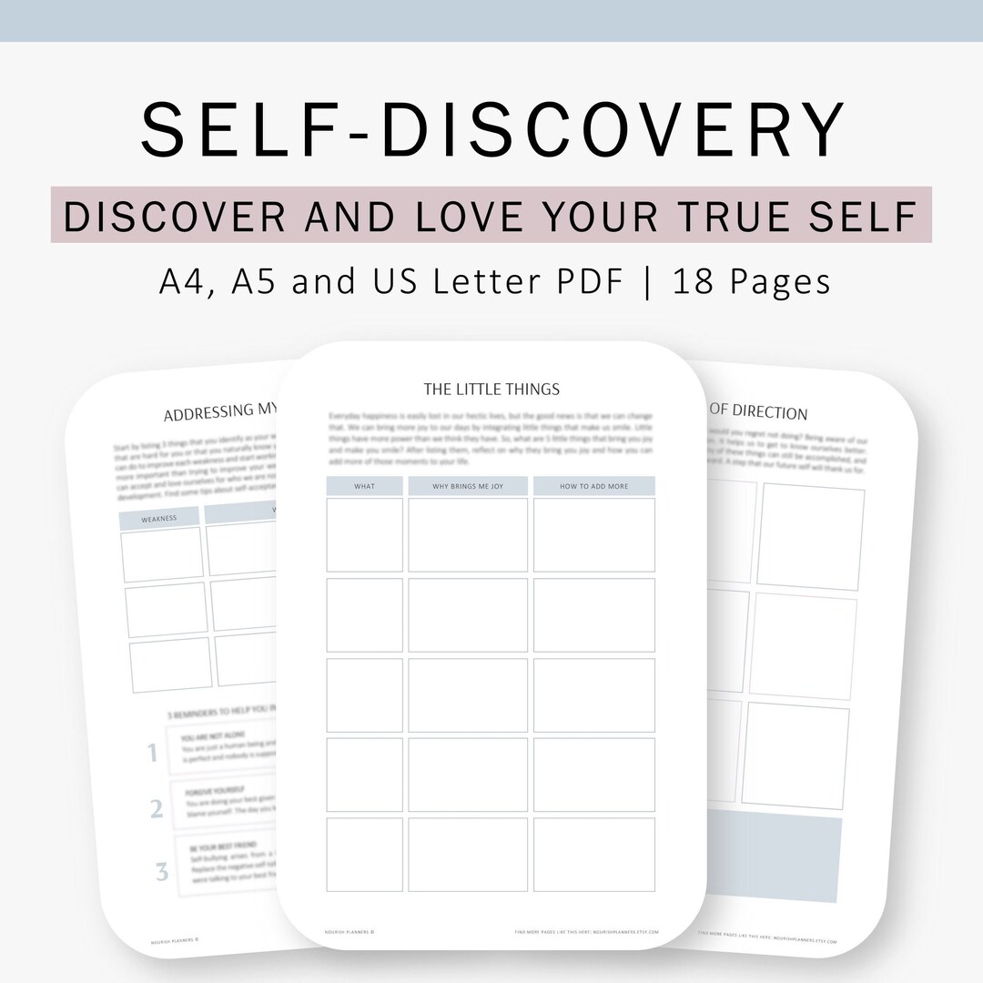 Self Discovery Journal Self Love Self Improvement Printable - Etsy