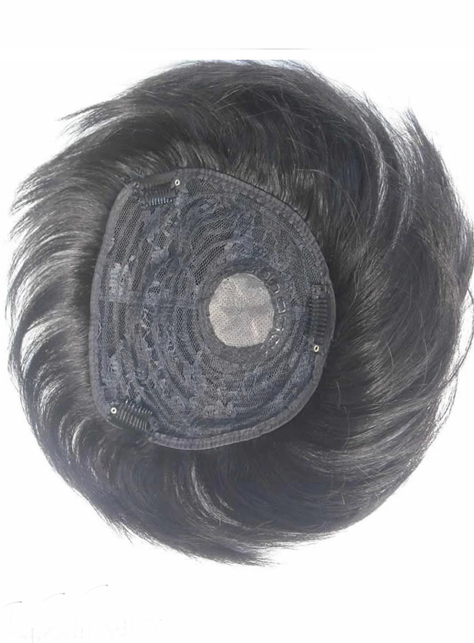 Real Human Hair Pieces Straight Natural Black for Men Toupee Etsy