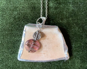 Pendant necklace made with a ceramic piece I found in the local waters of New jersey and Pennsylvania