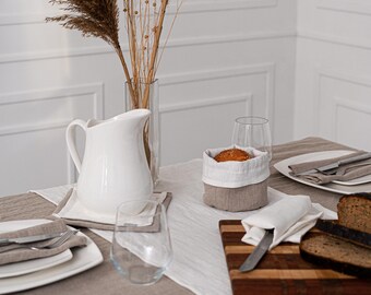 SET OF 8pcs. linen napkins with mitered corners | Custom handmade napkins from soft European linen | Zero waste stone washed linen napkins