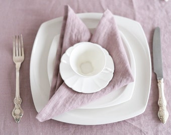 SET OF 12 pcs., custom washed linen napkins for dinner,  festive fabric napkins, reusable bulk napkins